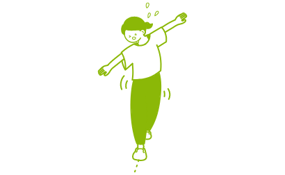 継ぎ足姿勢で目を瞑り、20秒バランス崩さず保つことができない